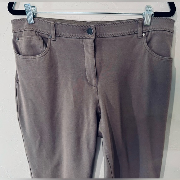 Chico's So Slimming Peyton Pants Stretch Knit Taupe SZ 2 Large (12/14) - Picture 4 of 16